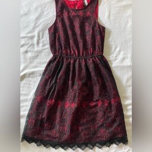 Kensie Black lace and Red Dress Women’s XS